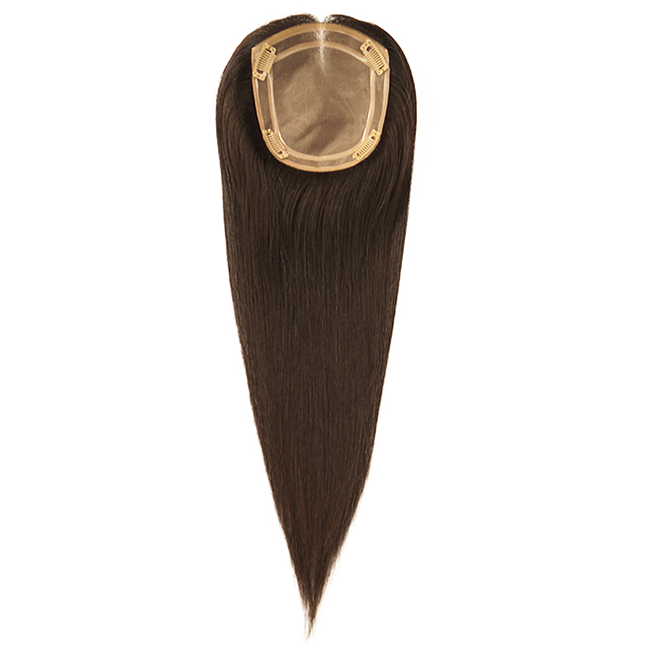 Remy human hair toppers for women with thinning hair clips in human hair monofilament base hair replacement pieces