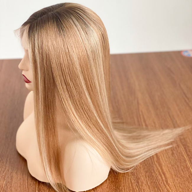 Premium Virgin Remy Human Hair Medical Wig Hair Replacement for Alopecia Patients Full Hand Tied Glueless Human Hair Silicone Medical Wigs