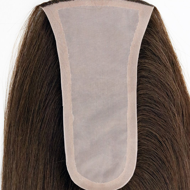 Luxurious human hair toppers with silk top Ladies hair toppers Invisible natural scalp hair toppers